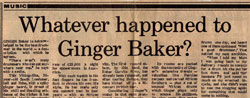 What Happend to Ginger Baker?
