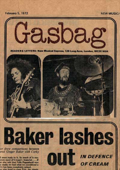 Ginger Baker defends Cream