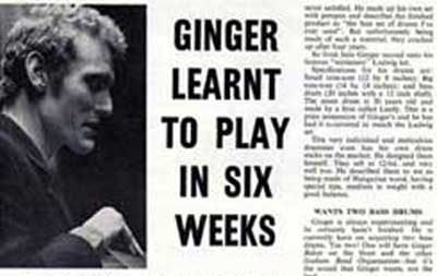 Ginger Baker learnt to play in six weeks